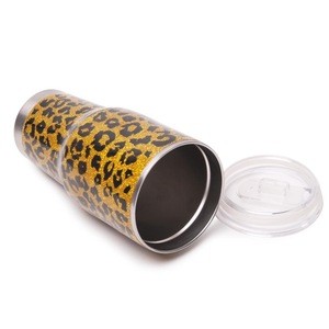 30OZ Gold Leopard Epoxy Tumbler 30 OZ Glitter Gold Cheetah Stainless Steel Cup Gifts For Water Holder DOM1172