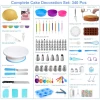 340 pcs stainless steel cake decoration tools tips set/cake turntable kit decorating tools icing piping tips