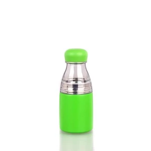 350ml double wall stainless steel slender thermal water bottle with a removable plastic part