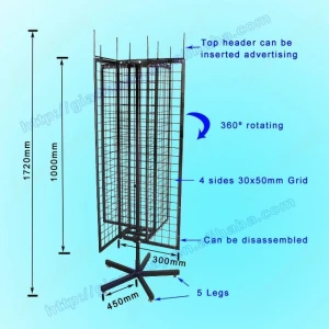360 Rotating Spinning Racks Wire Mesh Turntable Display Stand for Accessory