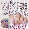 3D Butterfly Nail Art Stickers Adhesive Colorful Nail Transfer Decals Foils Wraps Decorations Nail Art Laser Professional