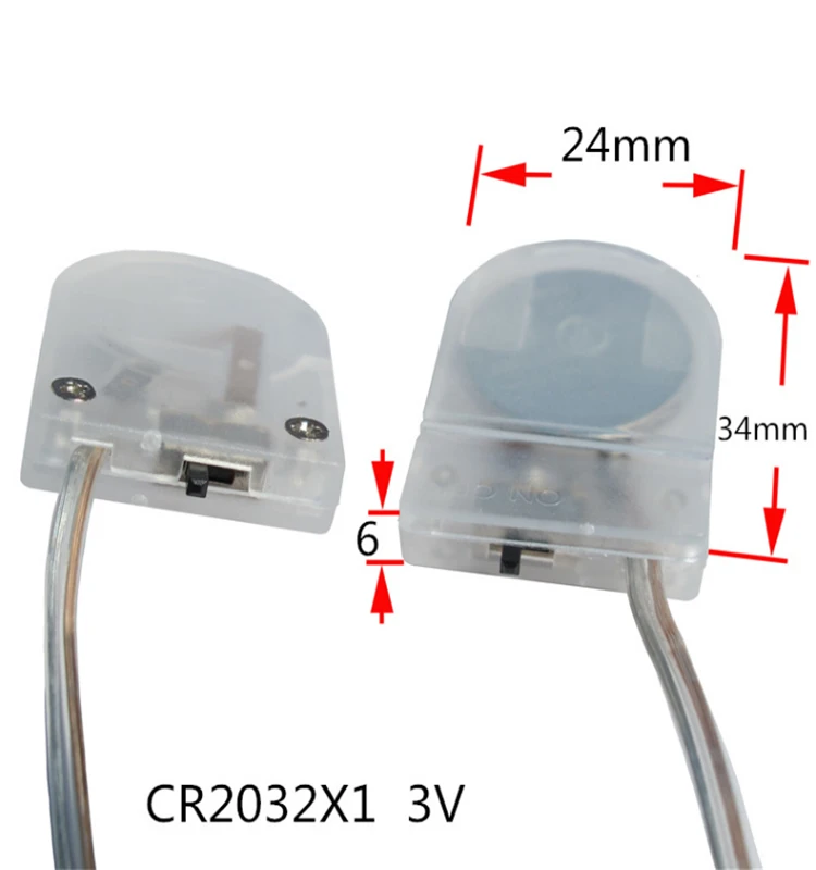 3V 1*CR2032 button cell battery holder with cover and switch