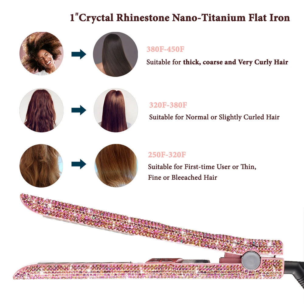 4 In 1 Hair, Good Lcd Wholesale Flat Irons Bling Rhinestone CrystalHair Iron/