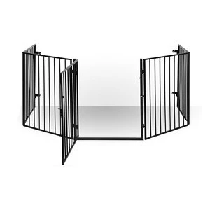 4-In-1 Super Wide Steel Baby Gat  and Play Yard Fire Guard  Pet Playpen