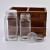 Import 4 oz 120ml clear square glass spice jar glass bottles for salt pepper herb seasoning storage with shaker tops silver metal lid from China