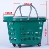 4 Wheels Plastic Shopping Basket For Hypermarket