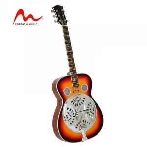 40 inch guitar metal resonator guitar resonating round plate guitar