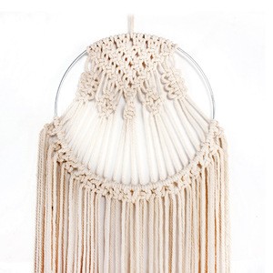 40*100cm Cotton Rope Hand-Woven Wall Hanging Tapestry Wall-Mounted Wedding Background Decorative Wall Curtain Ornament