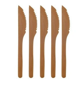 5 pieces Solid Bamboo Dinner Knife
