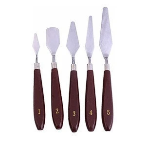 5 Pieces Stainless Steel Painting Mixing Scraper Knife Set for Oil Canvas Acrylic Painting