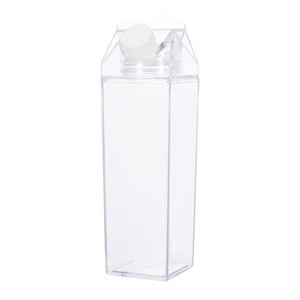 500ml Clear Plastic Blank Water Bottle 1000ml Custom Logo Milk Carton Bottle