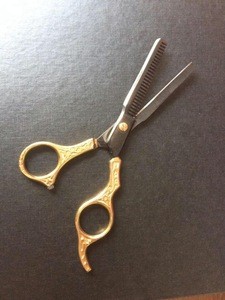 6 inch Professional barber hair scissors black and gold