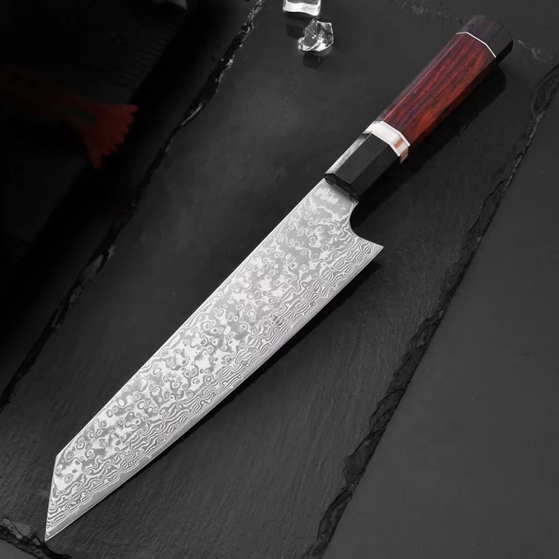 8 Inch Damascus Kitchen Knife Handmade VG10 Japanese Kiritsuke Kitchen Knife Gyuto Gift Box+Sheath Hot Damascus Steel Chef Knife