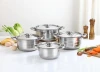 8pcs stainless steel cooking pot cookware set with ss lid