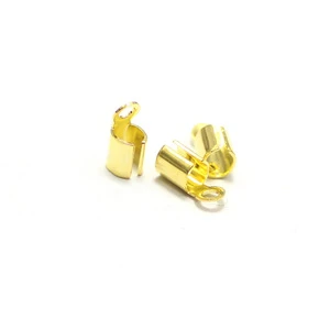 9mm cable imitation gold wire rope end cap