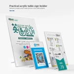 A4 A5 A6 A7 Acrylic L Shape Tabletops Sign Holder Table Top Price Menu Display Stands Poster Frame Stander