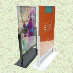 A4 acrylic metal base Door Window Screens store display Spa Tubs Sauna Rooms poster stand Mushroom Stone sign holder