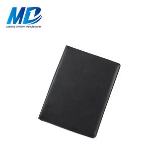 A4 size Black PU Leather File Folder with Binder Clip,High quality Business document folder