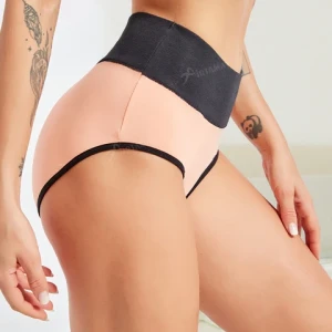 Airtamay Teenagers High Waist Briefs Soild Colors Cotton Panties Girls Plus Size Underwear Reusable Tight Sports Panties