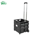 Allife Best-sell Rolling Box Plastic Foldable Shopping Trolley Luggage Cart