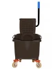 Alpine Industries 36 Qt. Mop Bucket with Side Press Wringer in Brown