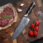 Amazon Hot Kitchen Knives VG10 Damascus Santoku Knife Utility Slicing Sashimi Butcher Japanese Damascus Bone Knife