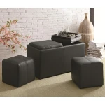 America Style Leather bed end With Table Bench