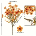 Artificial Fake Fall Plants Flowers for Outdoor Outside Thanksgiving Decor, Bundles Flowers Autumn