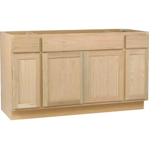 Assembled Sink Base Kitchen Cabinet in Unfinished Oak