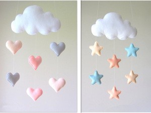 Baby bed mobile nursery ceiling move development baby bed toy cloud star heart feels baby move