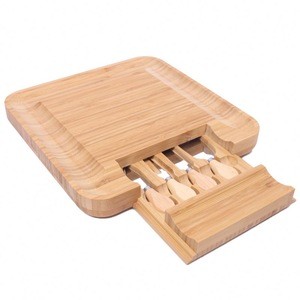 Bamboo Cutlery Set with Slide-Out Drawer Bamboo cheese board
