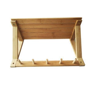 Bamboo Wall Shelf Wall-Mounted Coat Rack for Home Decoration