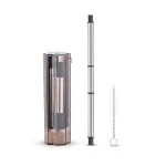 Bar accessories colorful design silicone metal drinking straw stainless steel straw reusable
