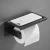 Import bathroom black Wall-mounted With cellphone toilet roll holder,sus304 Self-adhesive Paper roll holder, Toilet paper towel rack from China