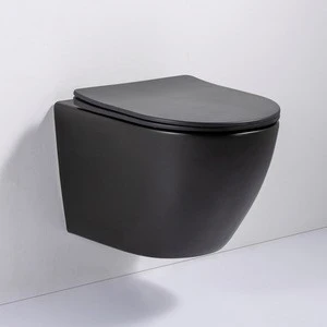 Bathroom Matt Black Luxury Ceramic Toilets Modern Chaozhou Factory Wall Hung Toilet
