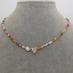 Beads Choker Women Bohemian Freshwater Pearl Beaded Necklace 2022