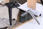Bed cabinet feet bedside  table furniture feet black L-shaped decorative steel side stool metal modern luxury height 190mm