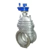 Big Size PN16 SS316L rising stem metal seated two-way sealing gear box operated flange type gate valve 16 inch