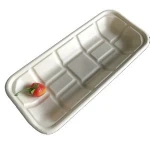 Biodegradable bagasse sushi tray fast food tableware for take out