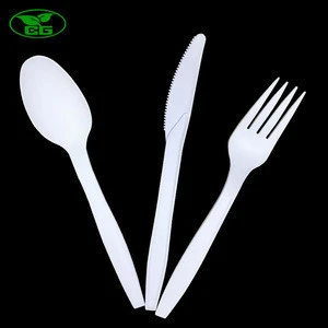 Biodegradable Flatware Set Disposable Plastic Ice Cream Spoons Cornstarch Spoon