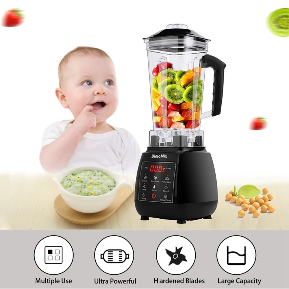 BioloMix Digital 3HP BPA FREE 2L Automatic Touchpad Professional Blender Mixer Juicer High Power Food Processor Ice Smoothies