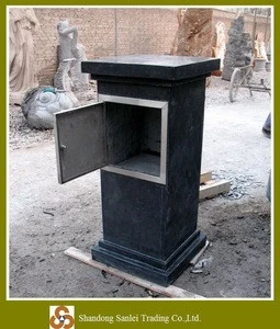 black marble stone carved mailboxes