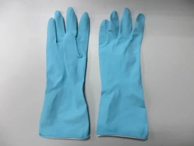 Blue Latex Household Gloves for Washing or Cleaning