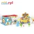 Import B/O funny cartoon car toy plastic school bus toys with railway car and light music from China