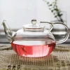 Borosilicate glass heat-resistant Beauty shape creative handle flower tea pot set pyrex glass tea pot