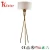 Brass finish white fabric shade decorative fancy luxury metal standing hotel modern tripod floor lamp