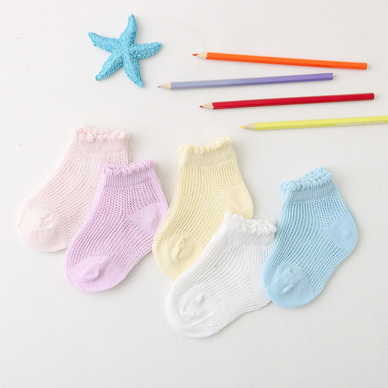 Breathable Summer Mesh Combed Cotton Kid Baby Socks