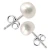 Import Bridal 925 Sterling Silver Mother of Pearl Round Shape White Freshwater Pearl Stud Earrings from China