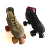Brown cold-resistant four-wheel roller skates, wholesale price double-row roller skates, high-quality wear-resistant wheels