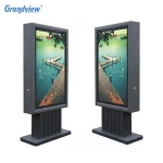 Bus station standing advertising message public city light box scrolling billboard